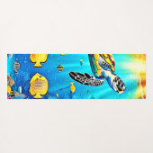 Vibrant Sea Turtle Reef Art Yogamat (Achterkant (horizontaal))