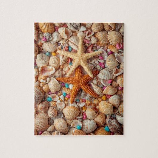 Vibrant Seashell Still Life on Teal Background Legpuzzel (Verticaal)