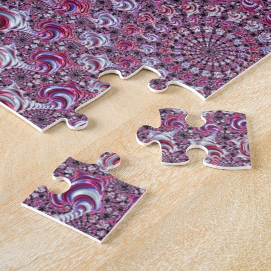 Vibrant Shiny Groovy Trippy Spiraling Fractal Art Legpuzzel (Zijkant)