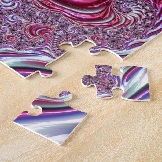 Vibrant Shiny Groovy Trippy Spiraling Fractal Art Legpuzzel (Zijkant)