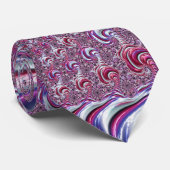 Vibrant Shiny Groovy Trippy Spiraling Fractal Art Stropdas (Opgerold)
