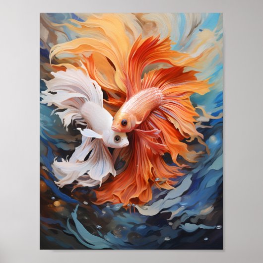 Vibrant Siamese Fighting Fish Poster (Voorkant)