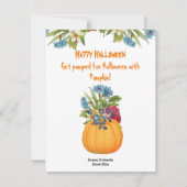 Vibrant Sinaasappel Halloween Pumpkin Waterverf Fl (Voorkant)