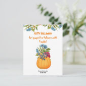 Vibrant Sinaasappel Halloween Pumpkin Waterverf Fl (Staand voorkant)