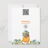 Vibrant Sinaasappel Halloween Pumpkin Waterverf Fl (Achterkant)