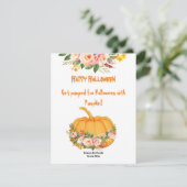 Vibrant Sinaasappel Halloween Pumpkin Waterverf Ro (Staand voorkant)