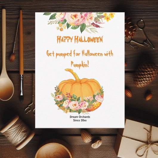 Vibrant Sinaasappel Halloween Pumpkin Waterverf Ro