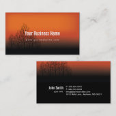 Vibrant Sinaasappel Sunset/Dusk Trees Visitekaartj Visitekaartje (Voorkant / Achterkant)