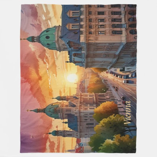 Vibrant Sketch van het Monogram van Wenen | Fleece Deken (Voorkant)