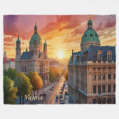 Vibrant Sketch van het Monogram van Wenen | Fleece Deken (Voorkant (Horizontaal))
