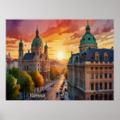 Vibrant Sketch van het Monogram van Wenen | Poster (Voorkant)