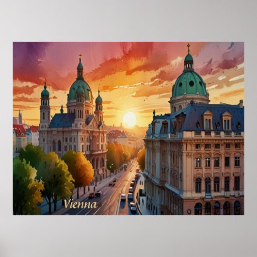 Vibrant Sketch van het Monogram van Wenen | Poster (Voorkant)