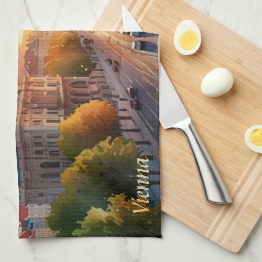 Vibrant Sketch van het Monogram van Wenen | Theedoek (Quarter Fold)