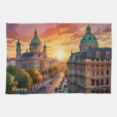 Vibrant Sketch van het Monogram van Wenen | Theedoek (Horizontaal)