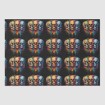 Vibrant Skull Art on Black Background