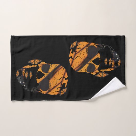 Vibrant Skulls Butterfly Wings Photography Bad Handdoek (Handdoek)