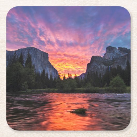Vibrant Sky | Yosemite Valley Kartonnen Onderzetters (Voorkant)