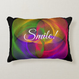 Vibrant Smile Glossy Geometric Accent Pillow Accent Kussen