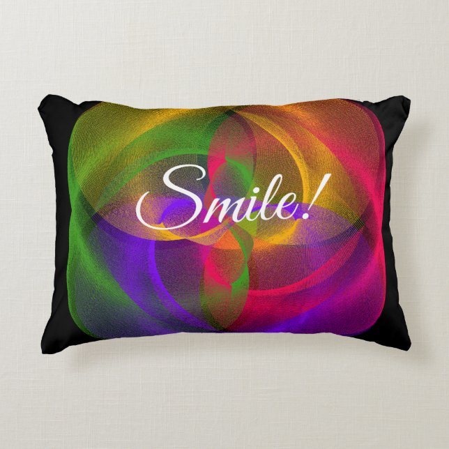 Vibrant Smile Glossy Geometric Accent Pillow Kussen (Voorkant)