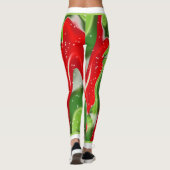 Vibrant Snowy Kerstmis met Snowman op Abstract Leggings (Achterkant)