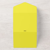 Vibrant Solid Yellow Background  All In One Uitnodiging (Buitenkant)