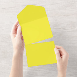 Vibrant Solid Yellow Background  All In One Uitnodiging