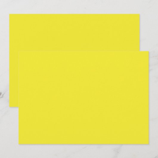 Vibrant Solid Yellow Background  Bedankkaart (Voorkant / Achterkant)
