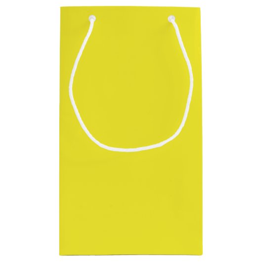Vibrant Solid Yellow Background  Klein Cadeauzakje (Achterkant)