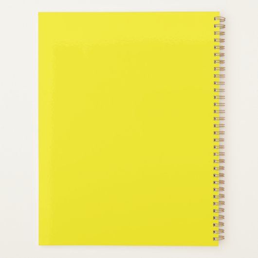 Vibrant Solid Yellow Background  Planner (Achterkant)