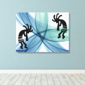 Vibrant Southwestern Kokopelli Canvas Afdruk (Insitu (Houten vloer))