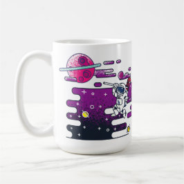 Vibrant Space Astronaut Retro Illustratie Koffiemok