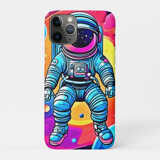 Vibrant Space Cartoon Art: Astronaut Dreams Case-Mate iPhone Case (Achterkant)
