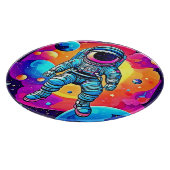 Vibrant Space Cartoon Art: Astronaut Dreams Snijplank (Hoek)