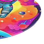 Vibrant Space Cartoon Art: Astronaut Dreams Snijplank (Hoek)