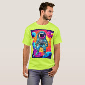Vibrant Space Cartoon Art: Astronaut Dreams T-shirt (Voorkant volledig)