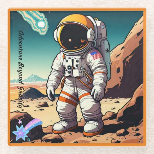 Vibrant Space Trek Glazen Onderzetter (Voorkant)