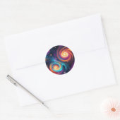 Vibrant Space Vortex Galactisch Ronde Sticker (Envelop)