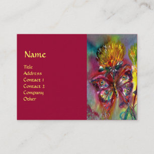 VIBRANT SPARKLINKT BUTTERFLIES IN BLAUW, rood Visitekaartje