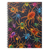 Vibrant Spider Web Notitieboek – kleurrijk ontwerp (Voorkant)