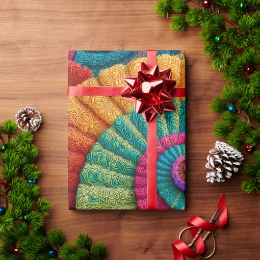 Vibrant Spiral Abstract Patterns Cadeaupapier (Feestdagen Geschenken)