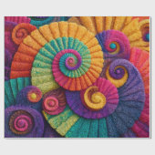 Vibrant Spiral Abstract Patterns Cadeaupapier (Vlak)