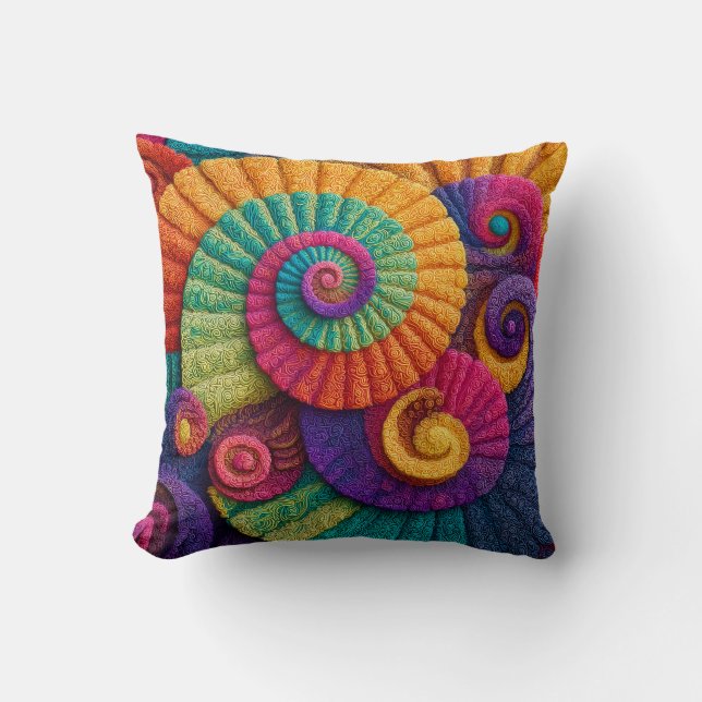 Vibrant Spiral Abstract Patterns Kussen (Voorkant)