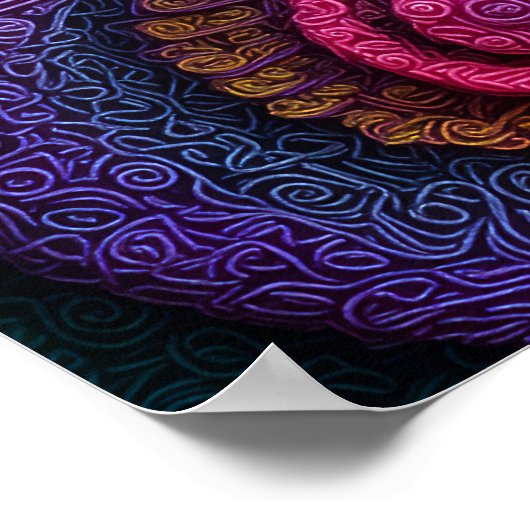 Vibrant Spiral Abstract Patterns Poster (Hoek)