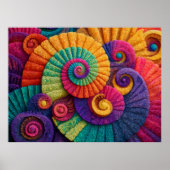 Vibrant Spiral Abstract Patterns Poster (Voorkant)