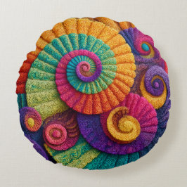 Vibrant Spiral Abstract Patterns Rond Kussen