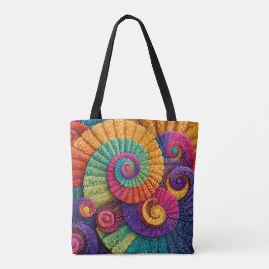 Vibrant Spiral Abstract Patterns Tote Bag (Achterkant)