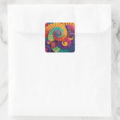 Vibrant Spiral Abstract Patterns Vierkante Sticker (Tas)