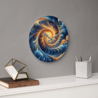 Vibrant Spiral clock | Cosmic Flow Wall Art clock Grote Klok