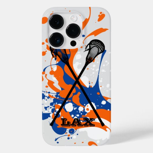 Vibrant Splash Lacrosse Sticks Personalizeerd Case-Mate iPhone Case (Achterkant)