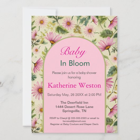 Vibrant Spring Floral Baby shower Uitnodiging (Voorkant)
